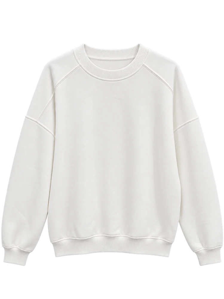 Parçalı Basic Sweatshirt — Beyaz