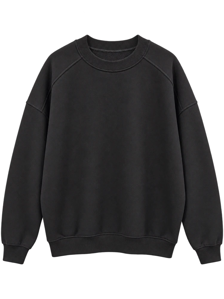 Parçalı Basic Sweatshirt — Siyah