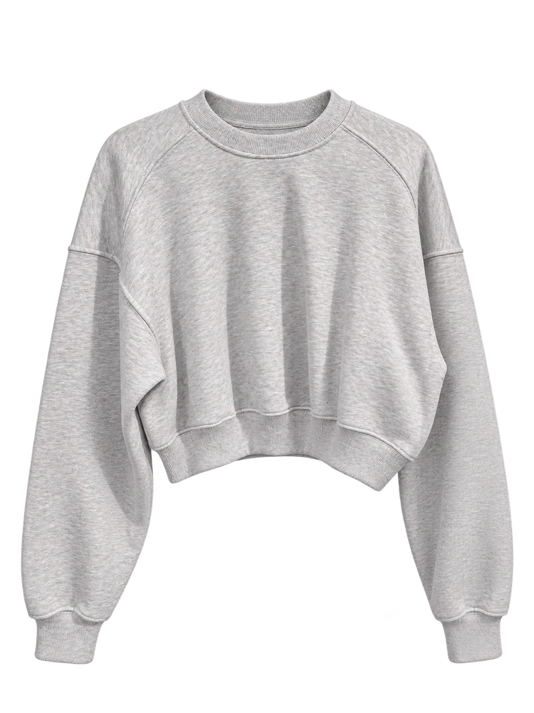 0 Yaka Basic Crop Sweatshirt — Kar Melanj
