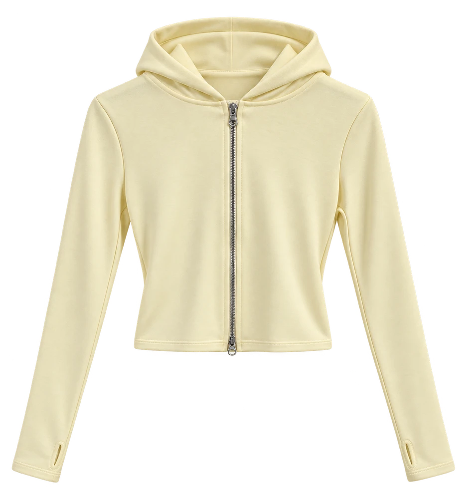 Oys Parmak Geçmeli Fermuarlı Sweatshirt — Sarı