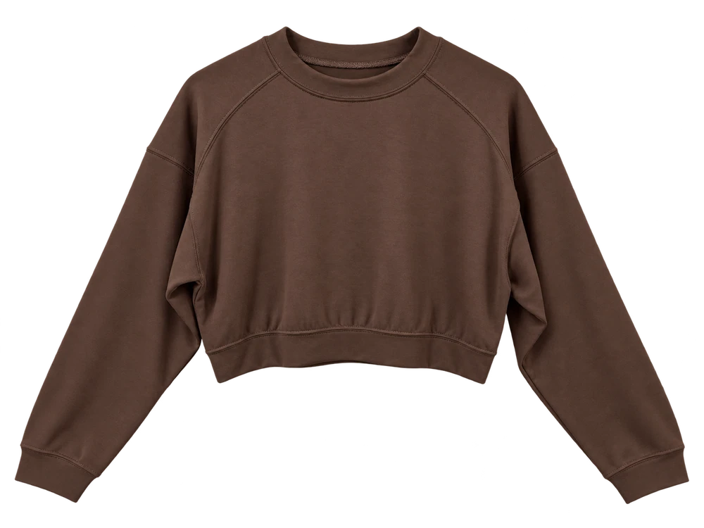 Oys Parçalı Basic Sweatshirt — Kahverengi