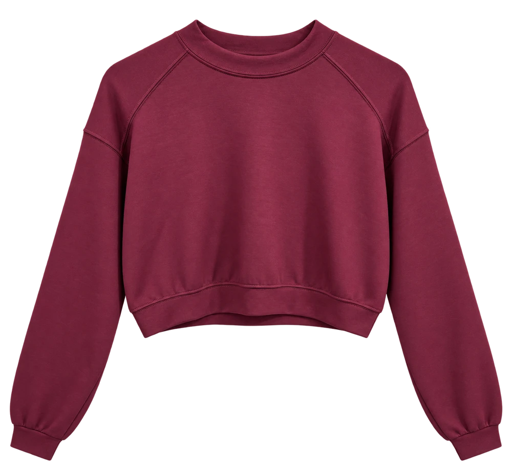 Oys Parçalı Basic Sweatshirt — Bordo