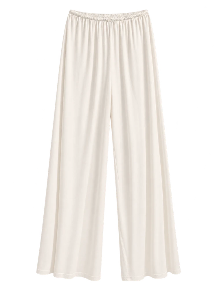 Dökümlü pantolon — Ekru