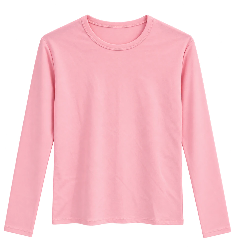 Arka Dikişli Uzun Kollu İnterlok — Pembe