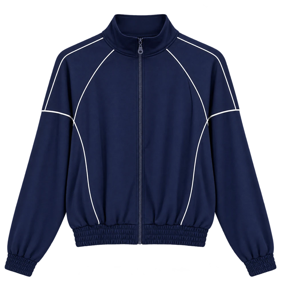 Oys Ara Biyeli Dik Yaka Fermuarlı Sweatshirt — Lacivert