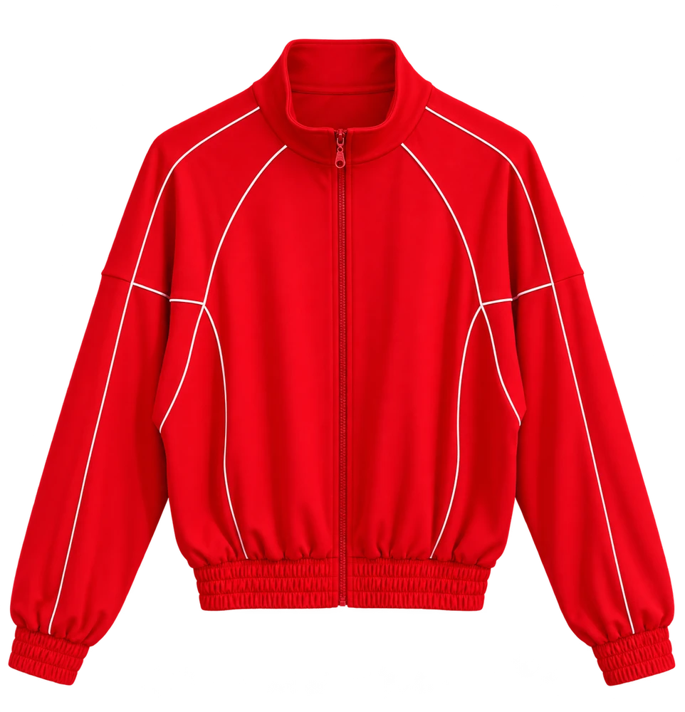 Oys Ara Biyeli Dik Yaka Fermuarlı Sweatshirt — Kırmızı