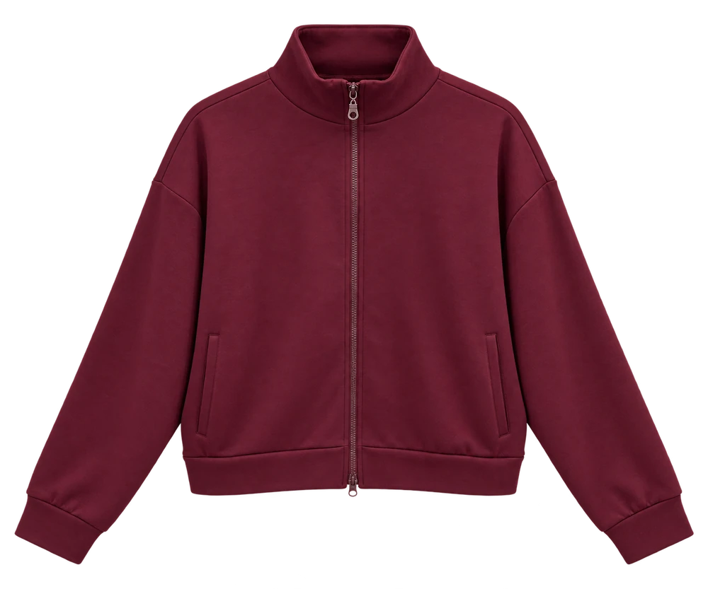3 İplik Dik Yaka Fermuarlı Sweatshirt