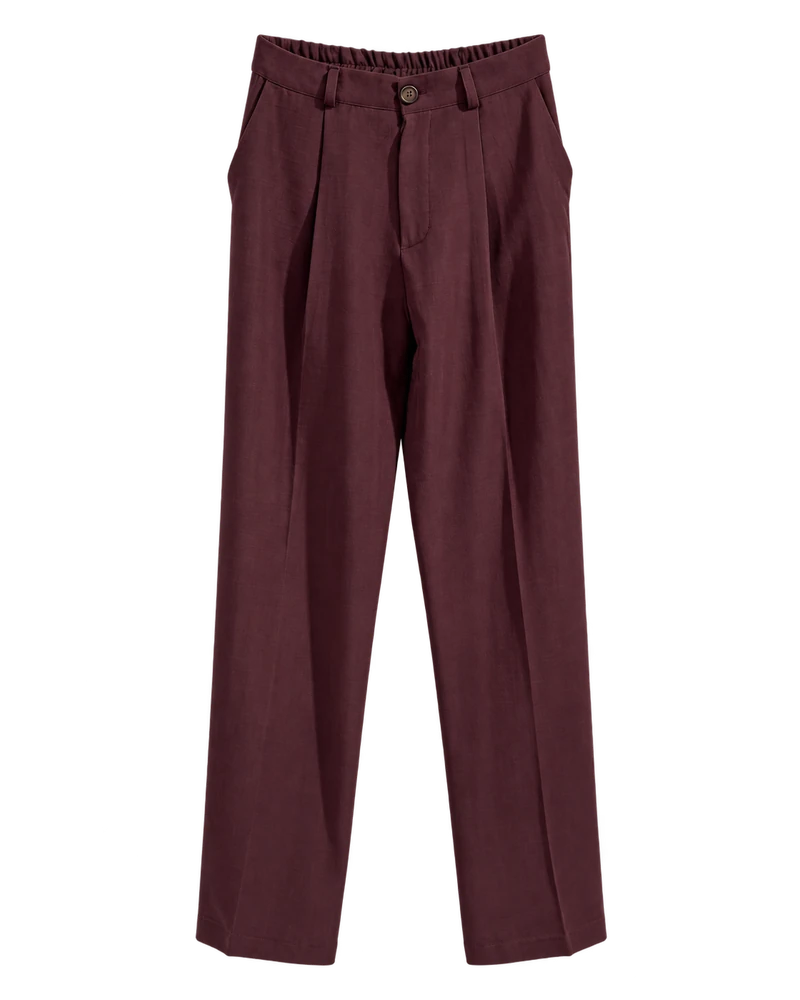 Mono Touch Arkası Lastikli Pantolon — Bordo