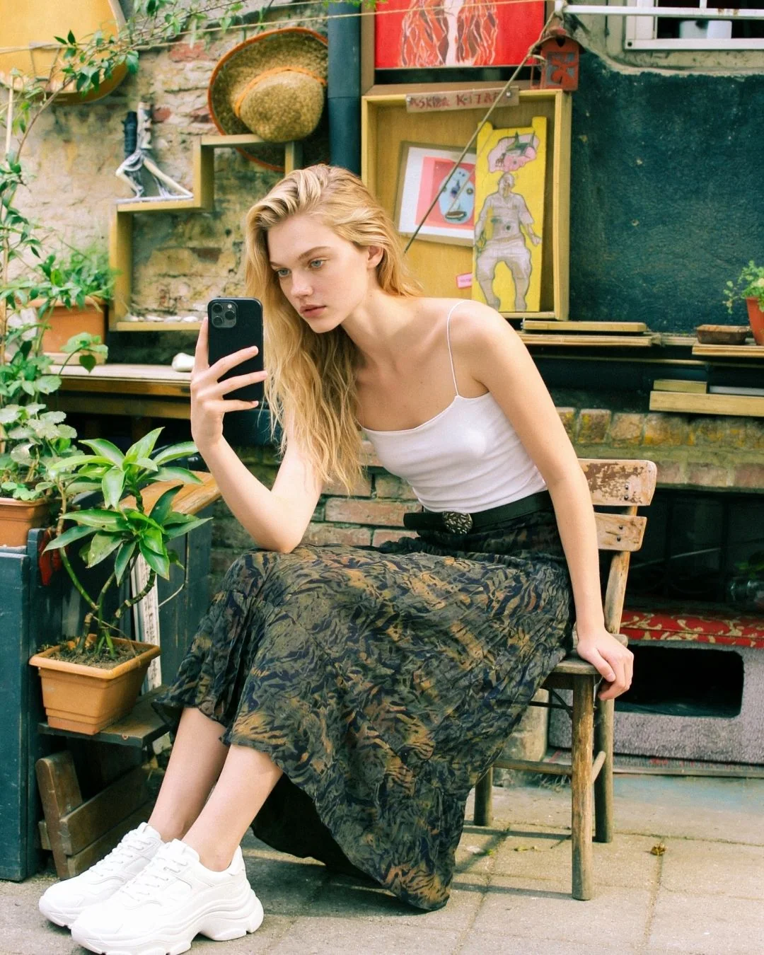 İp askili uzun atlet — model üzerinde, 4. fotoğraf