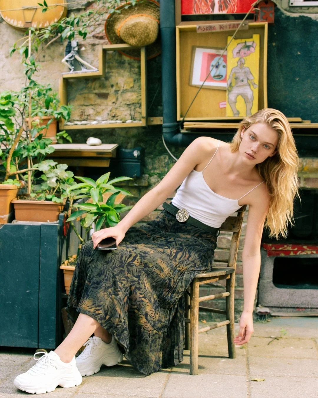 İp askili uzun atlet — model üzerinde, 2. fotoğraf