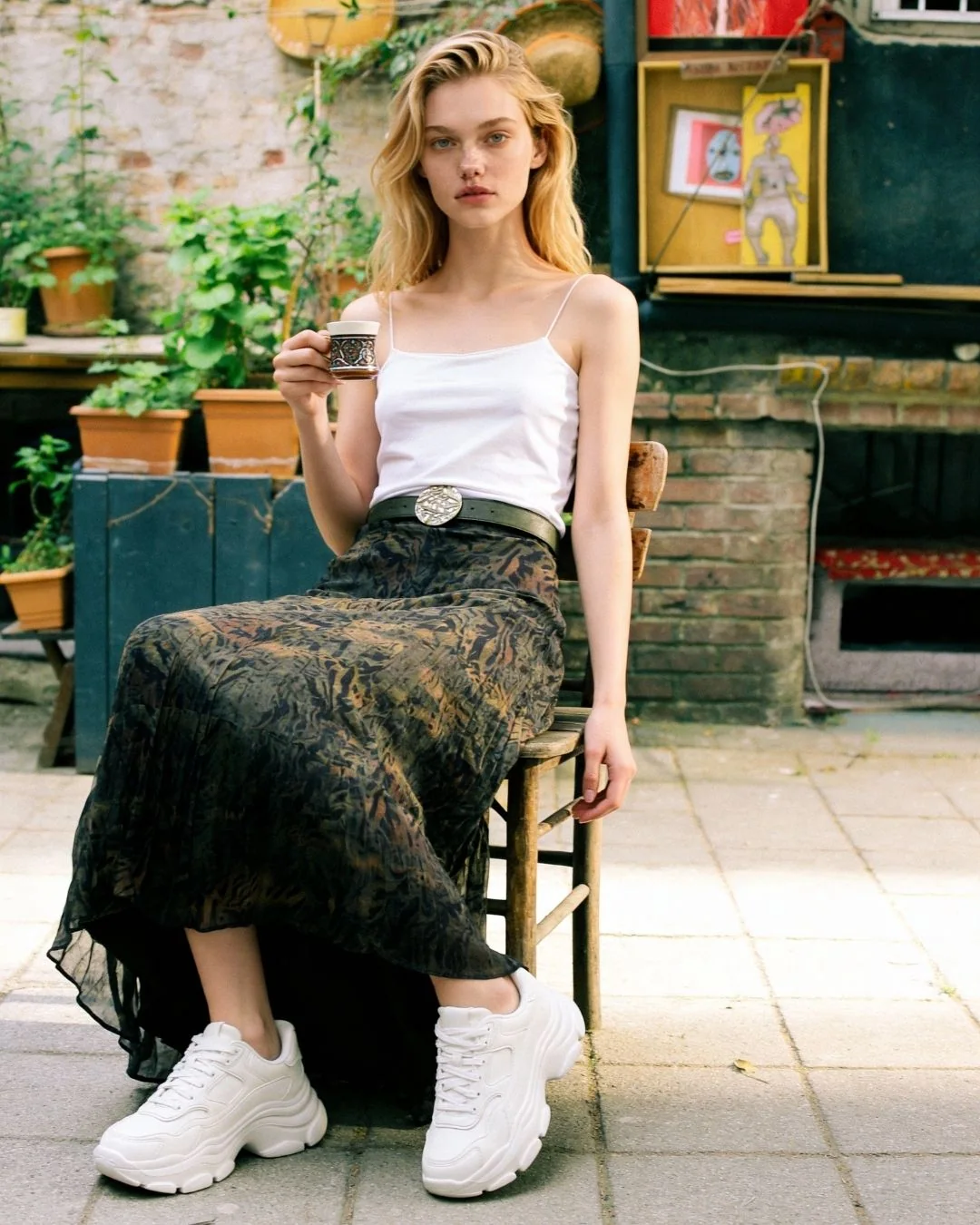 İp askili uzun atlet — model üzerinde, 3. fotoğraf