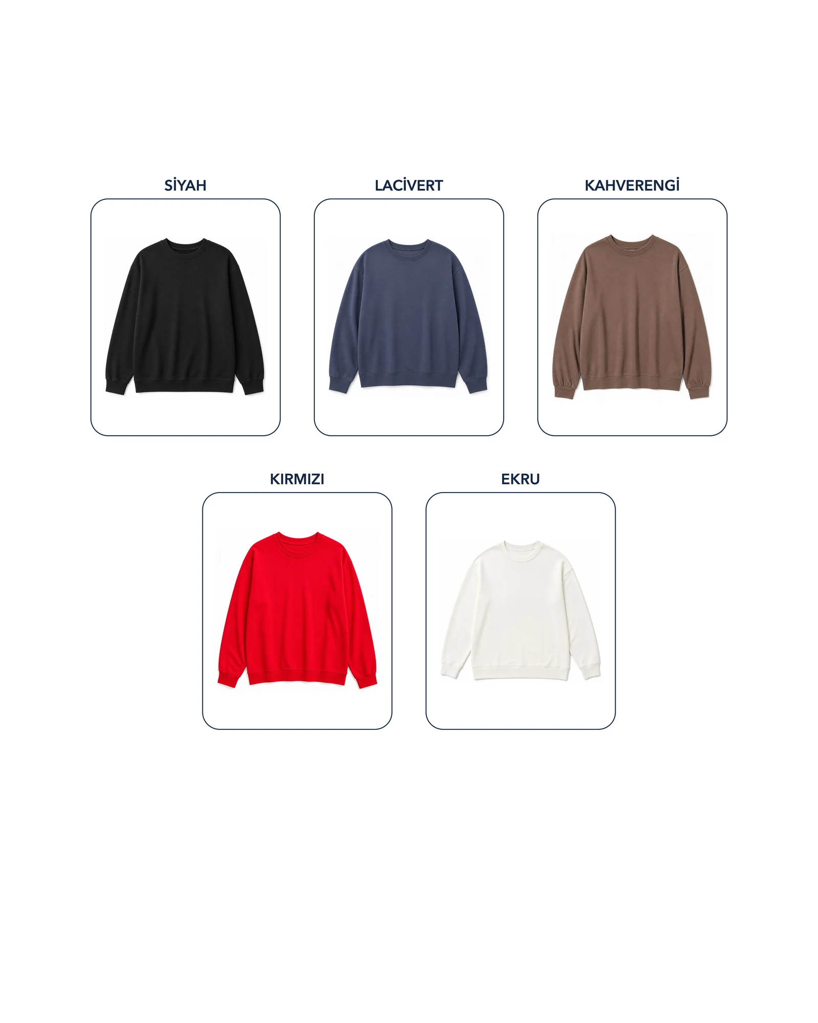 Oys Salaş Basic Sweatshirt renk kolajı