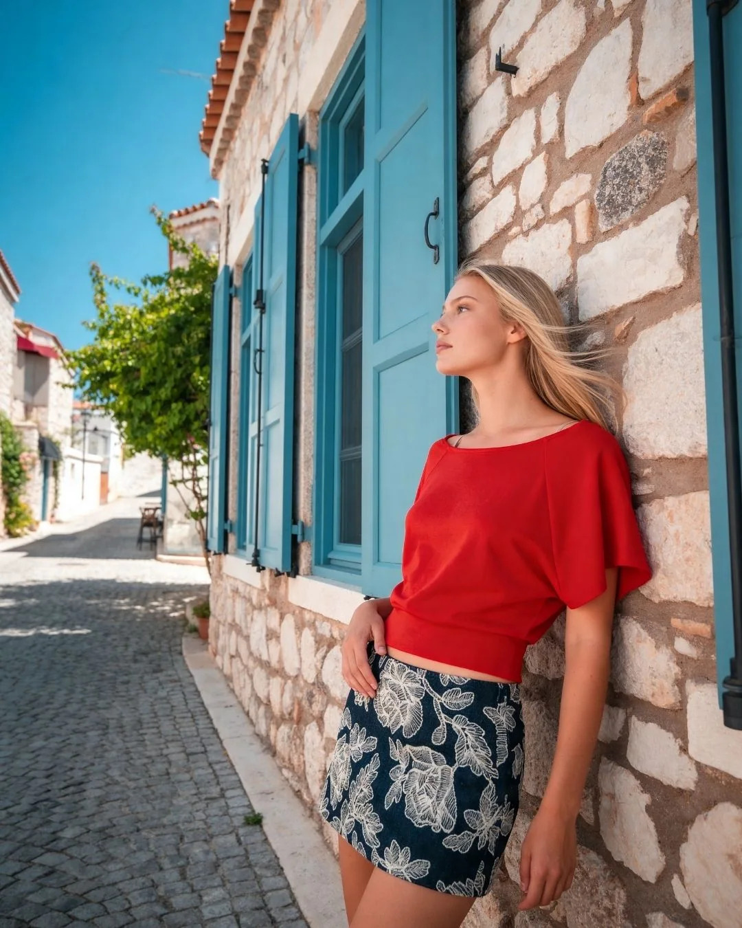 Oys yarasa kol tşört — model üzerinde, 1. fotoğraf