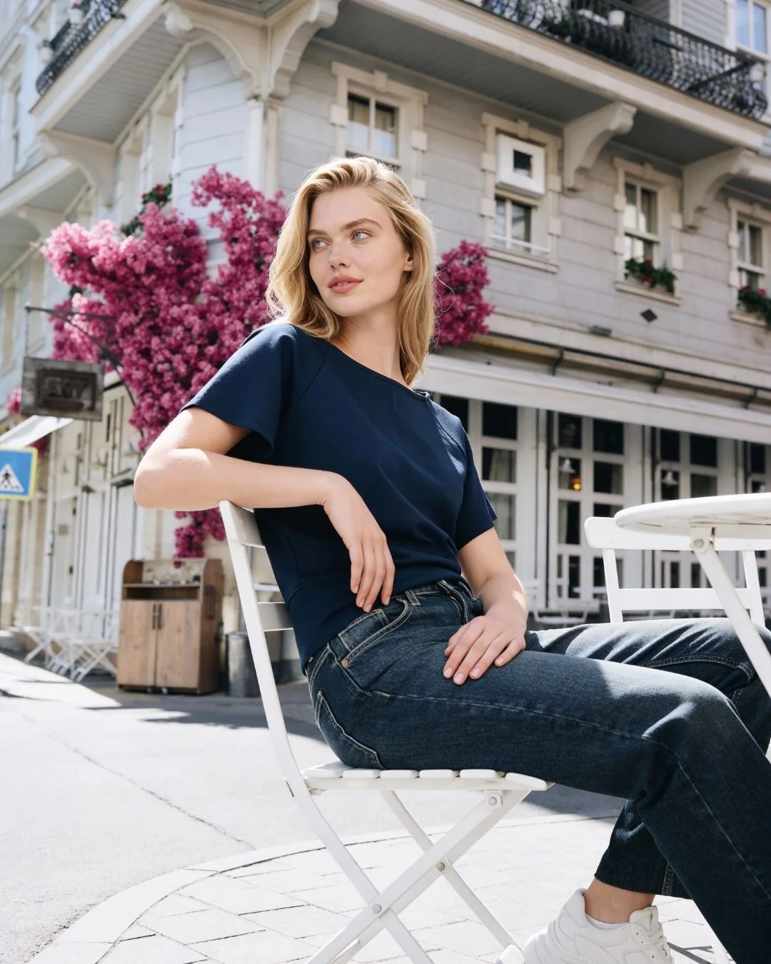 Oys yarasa kol tşört — model üzerinde, 4. fotoğraf
