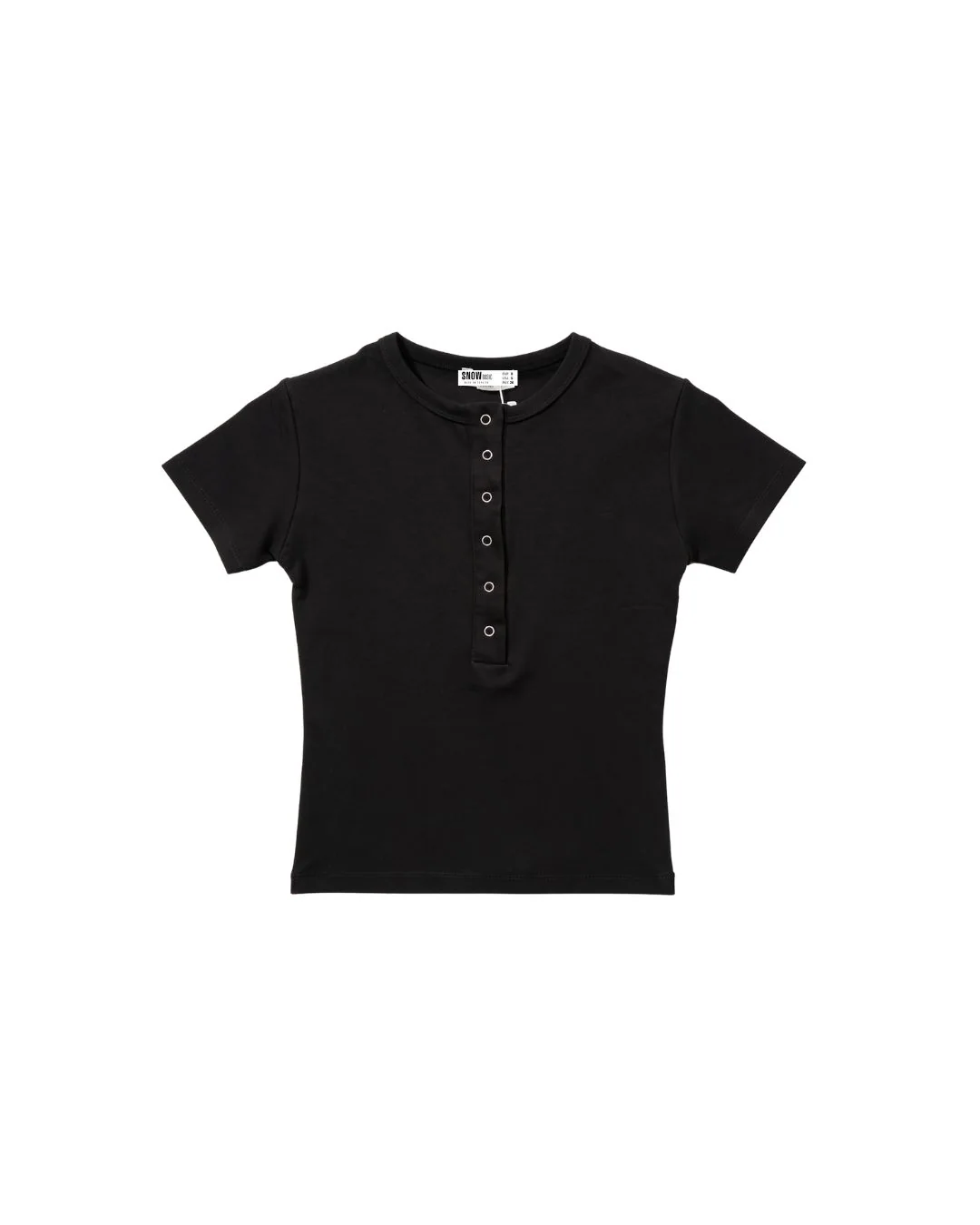 Likralı ribana çıtçıtlı crop