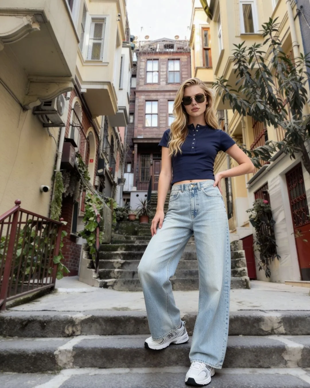 Likralı ribana çıtçıtlı crop — model üzerinde, 3. fotoğraf