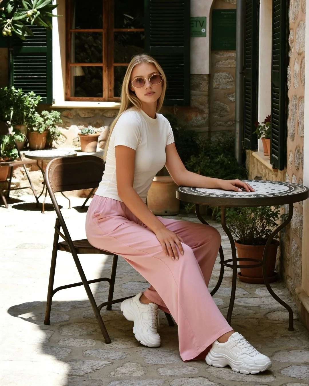 Dökümlü crop tşört — model üzerinde, 3. fotoğraf