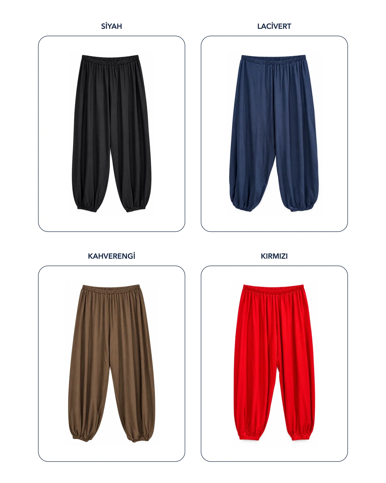 Dökümlü şalvar pantolon renk kolajı