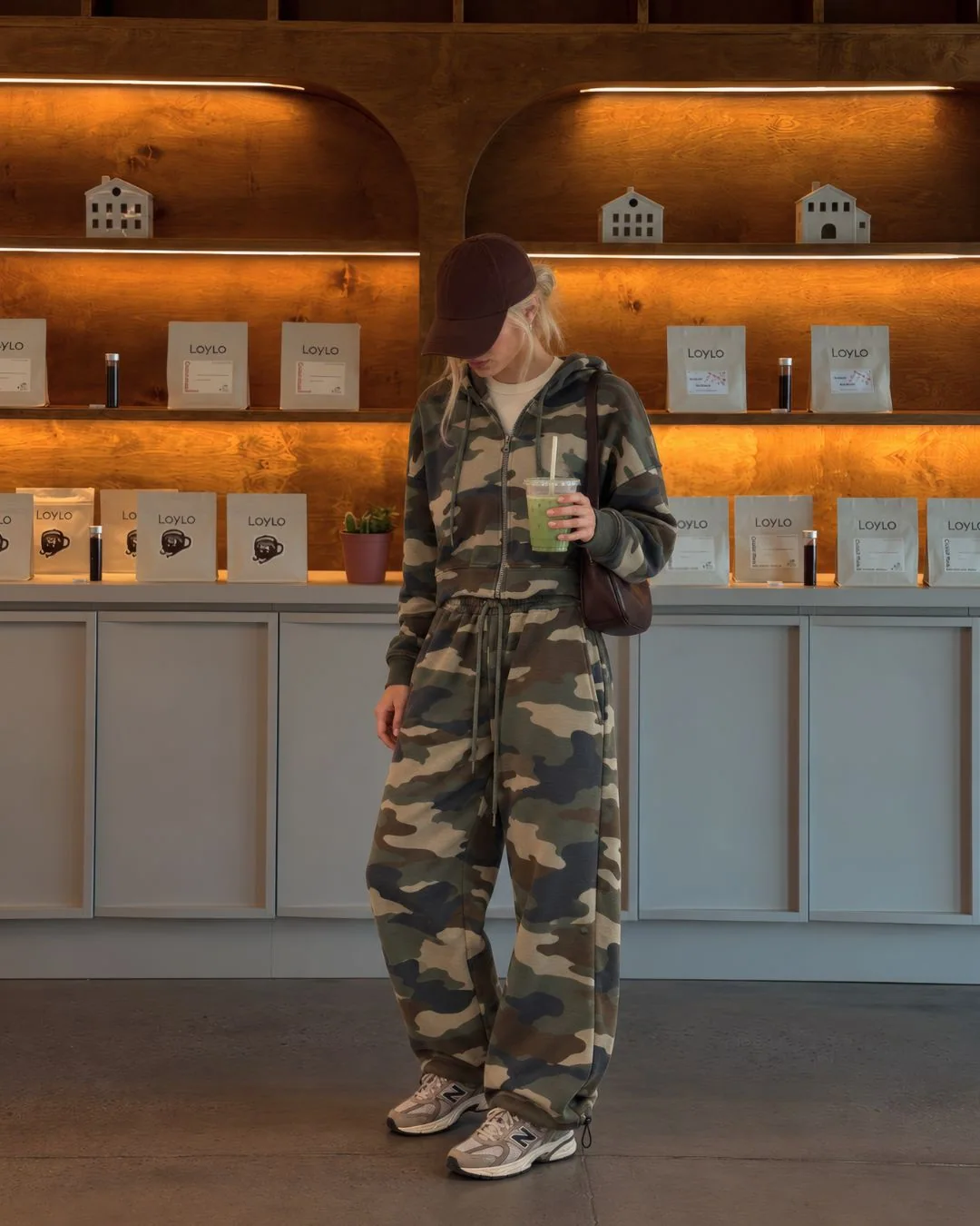 3 iplik kamuflaj barrel fit pantolon