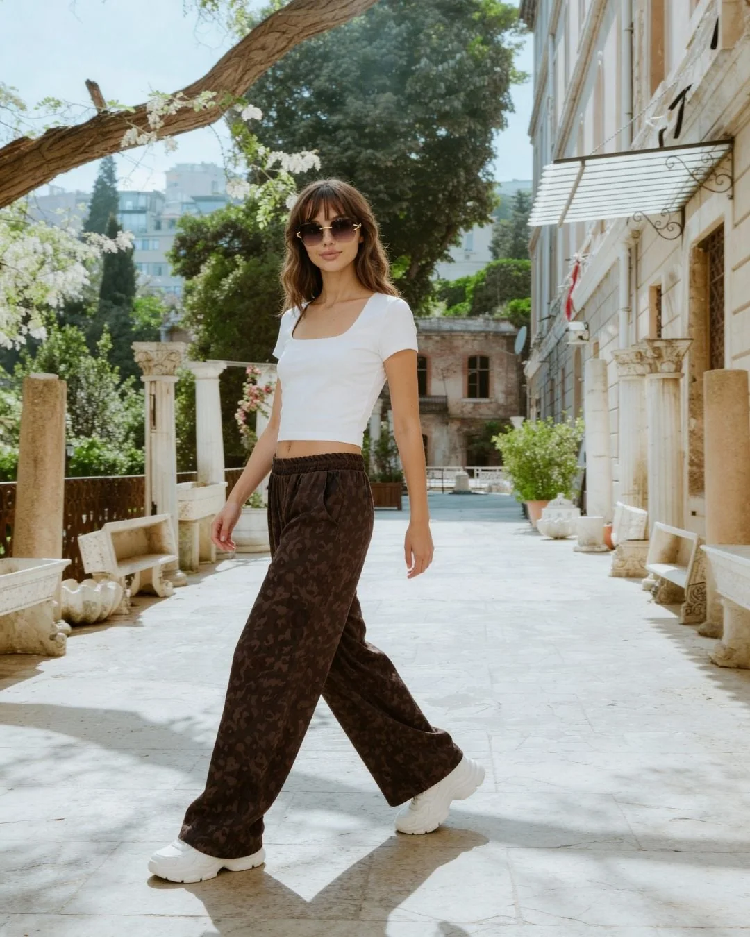 Jakarlı lastikli pantolon — model üzerinde, 1. fotoğraf