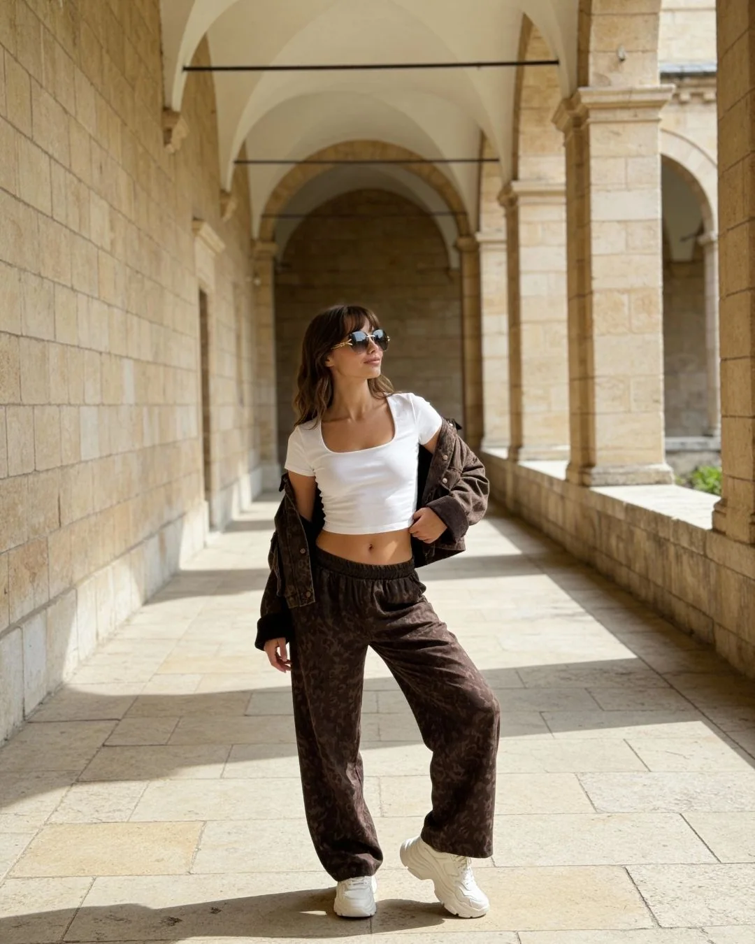 Jakarlı lastikli pantolon — model üzerinde, 3. fotoğraf